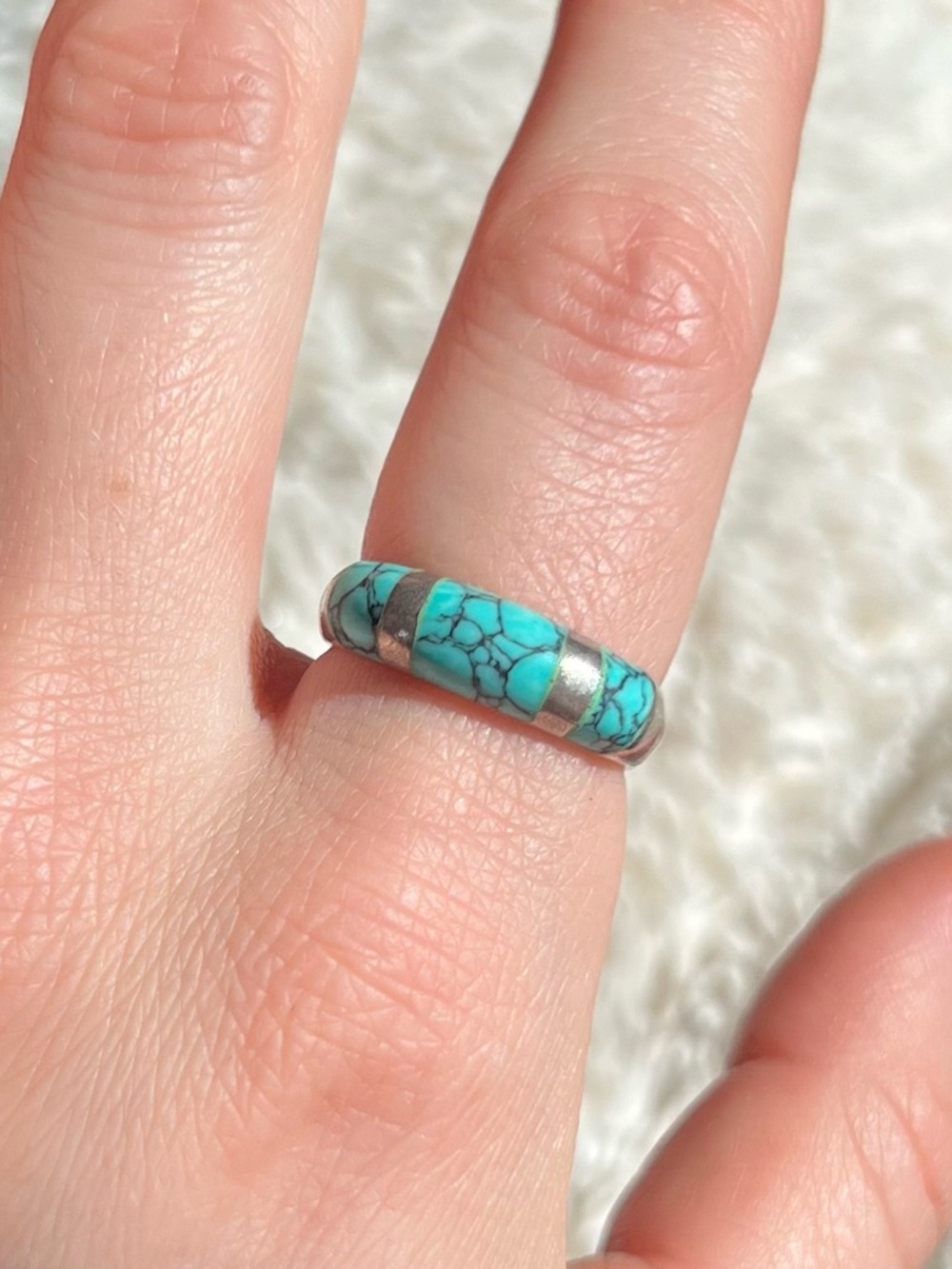 Sterling Silver & Turquoise Navajo Ring